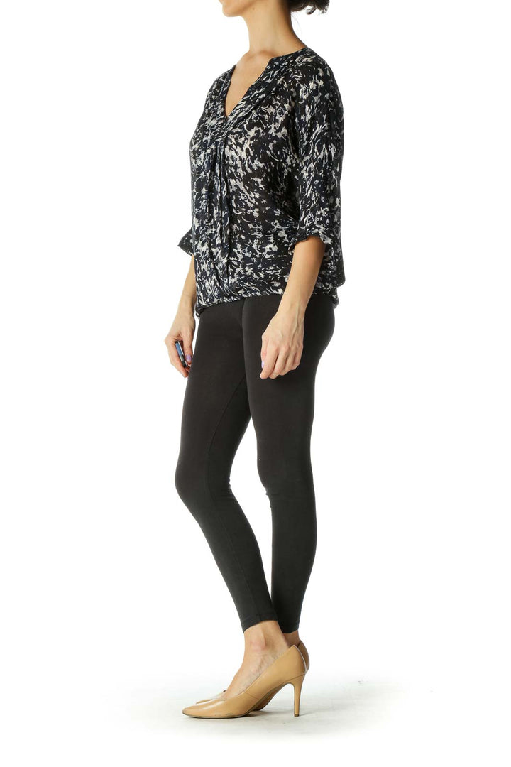 Black Printed Blouse