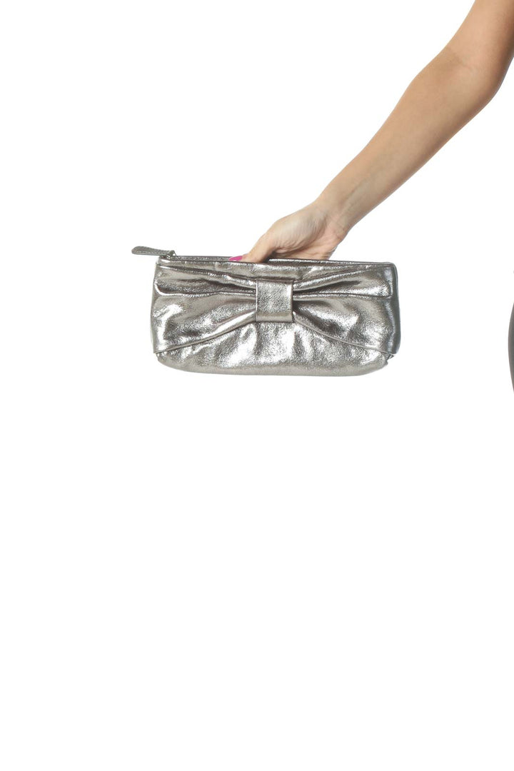 Gray Bow Clutch