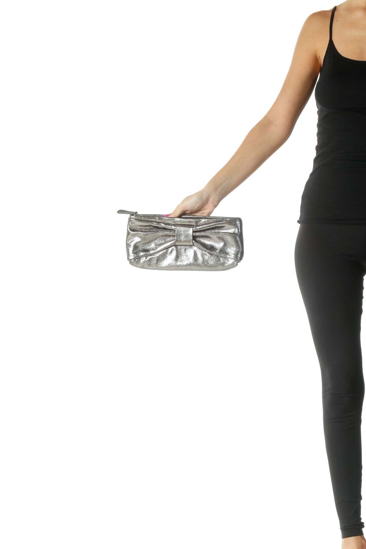 Gray Bow Clutch