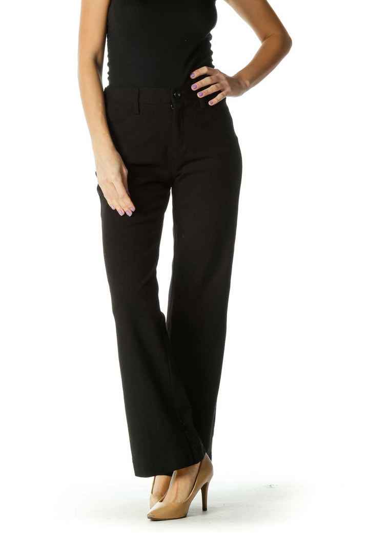 Black Solid Classic Trouser Pant