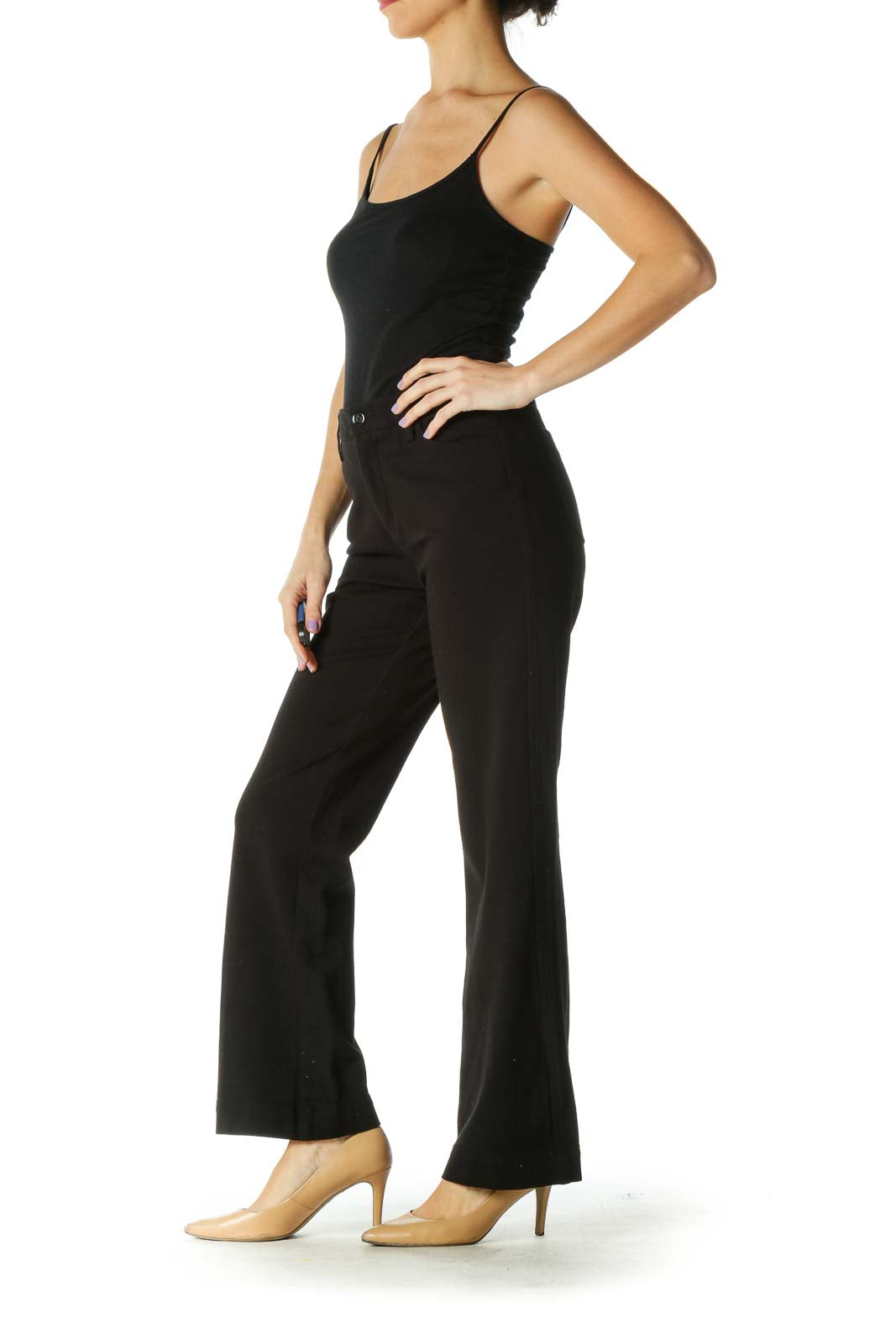 Black Solid Classic Trouser Pant