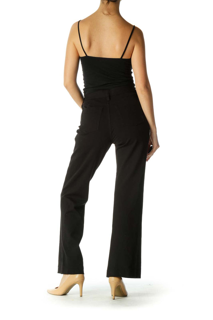 Black Solid Classic Trouser Pant