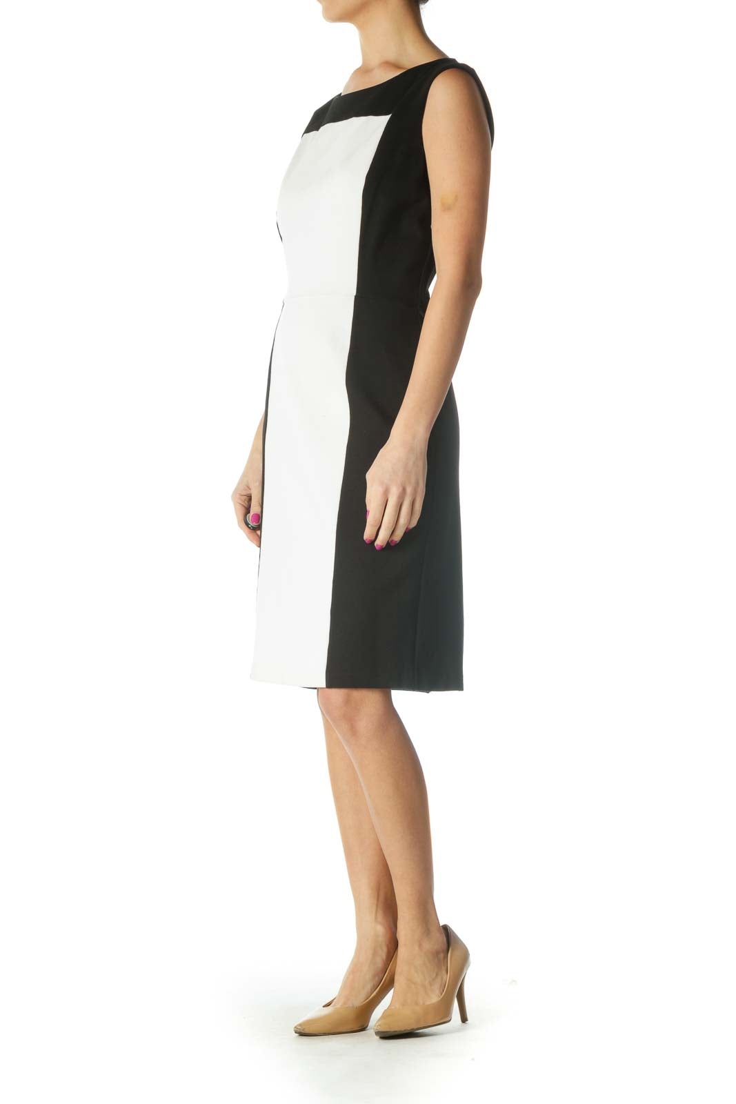 White Solid Day A-Line Dress