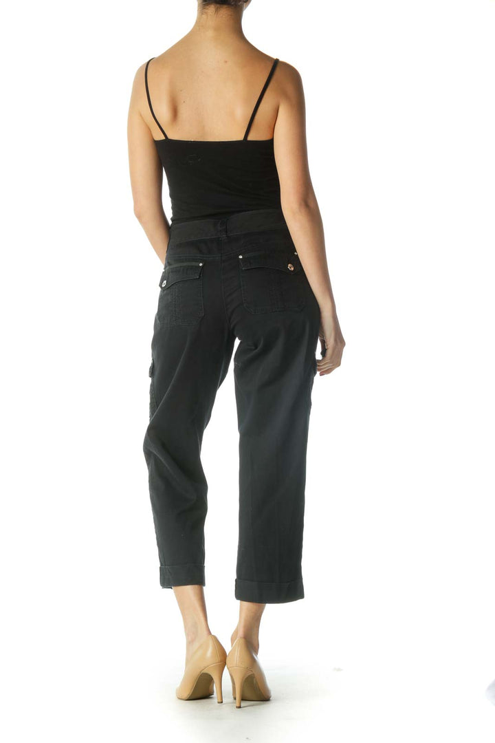 Black Solid Casual Trousers