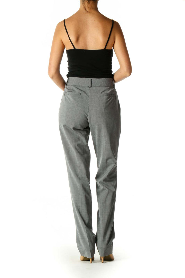 Gray Solid Casual Trousers