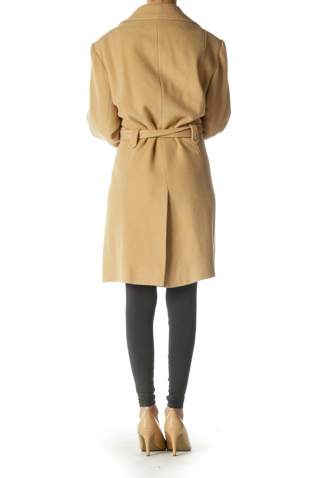 Beige Single Breasted Peacoat