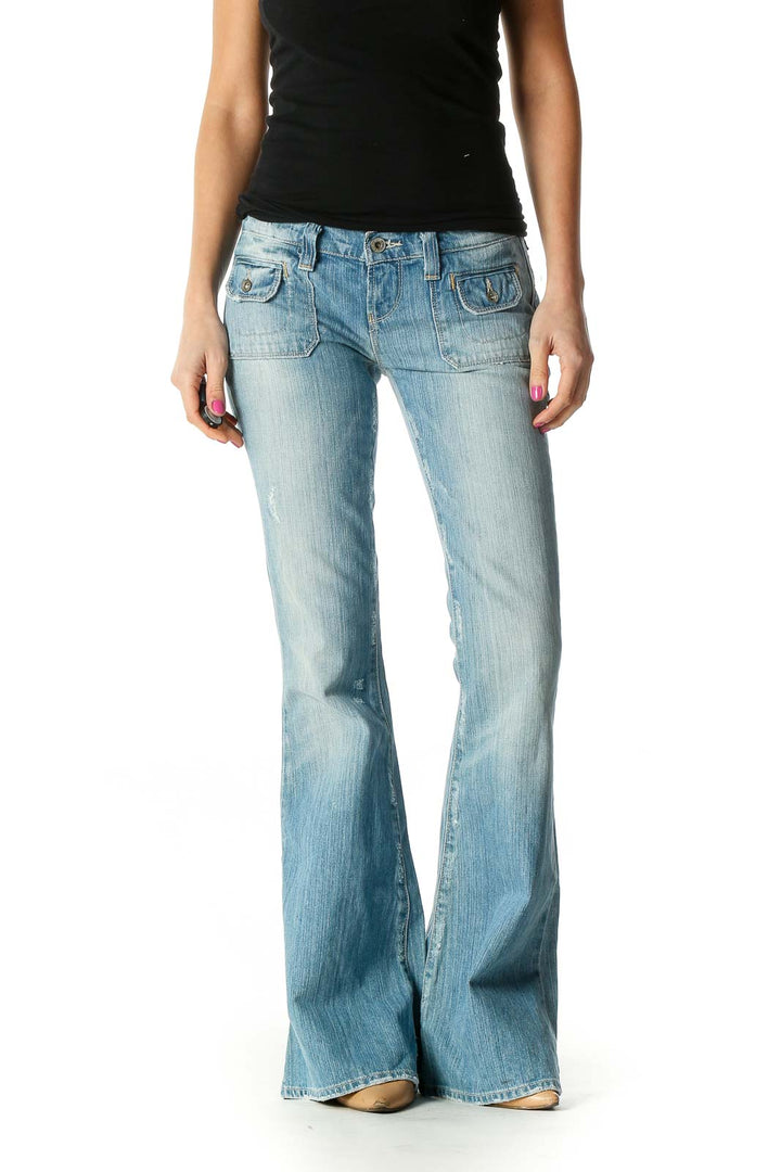 Blue Retro Bootcut Jeans