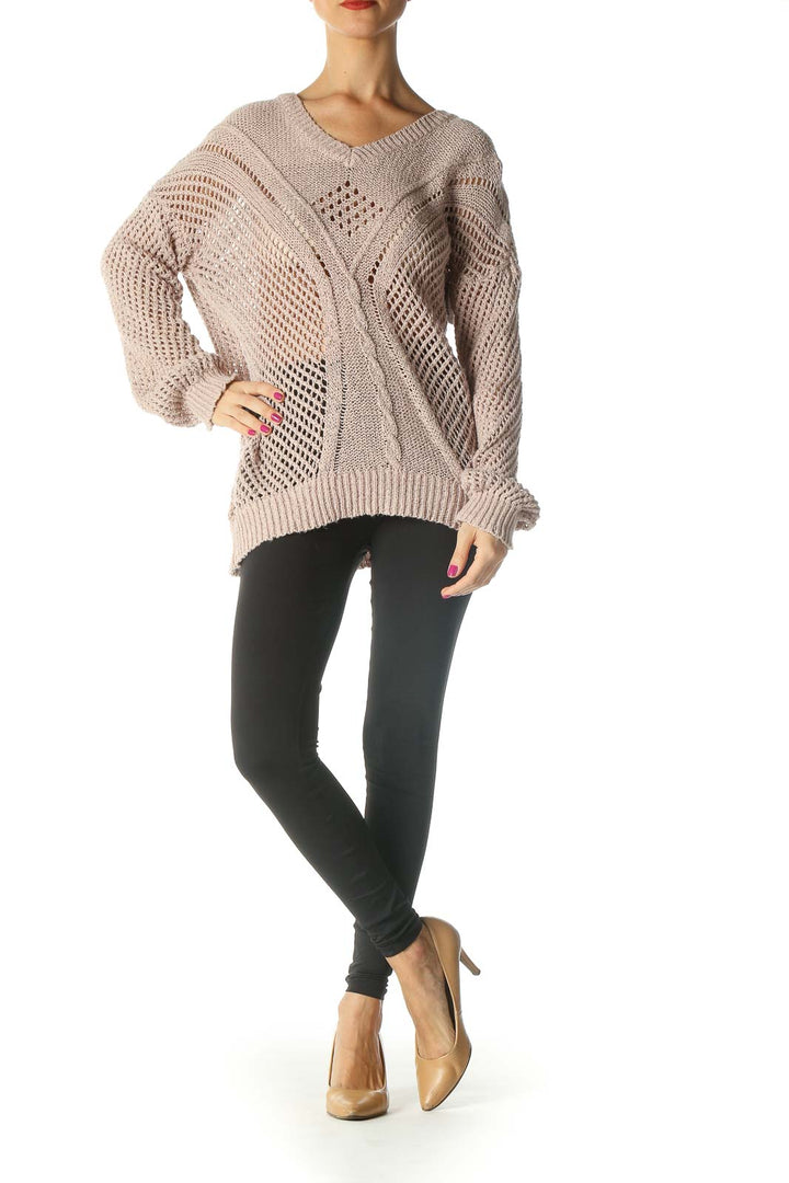 Beige Loose Knit Sweater