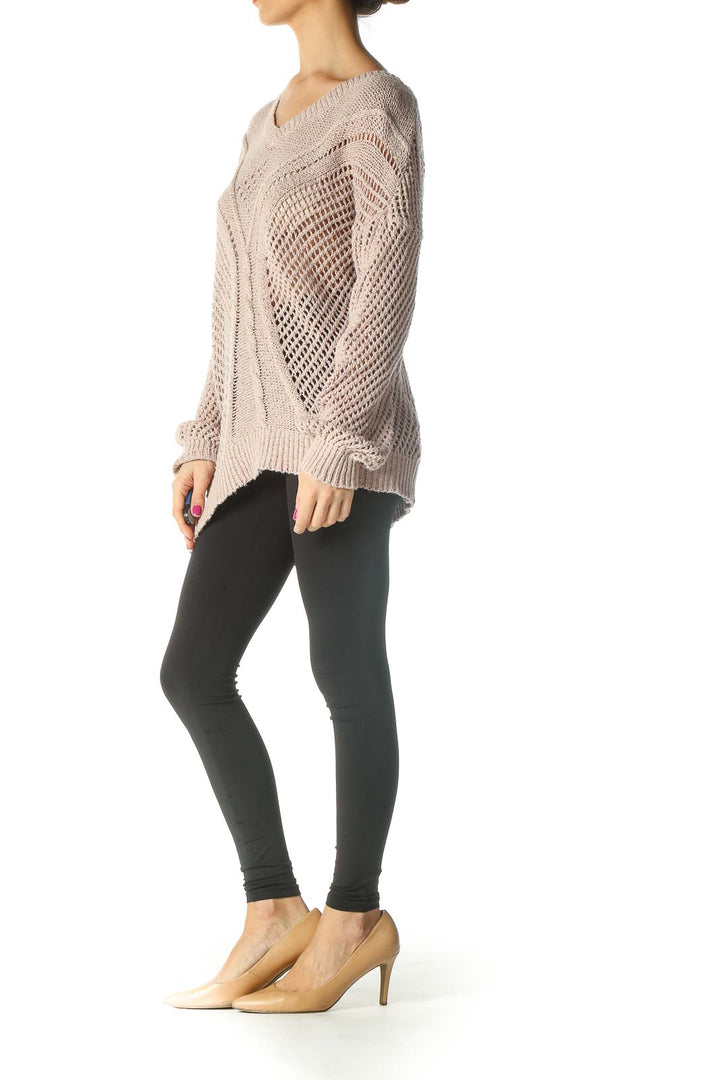 Beige Loose Knit Sweater