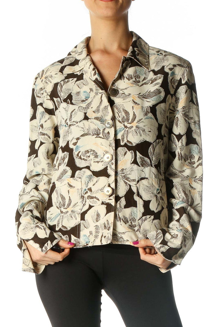 Beige Printed Jacket