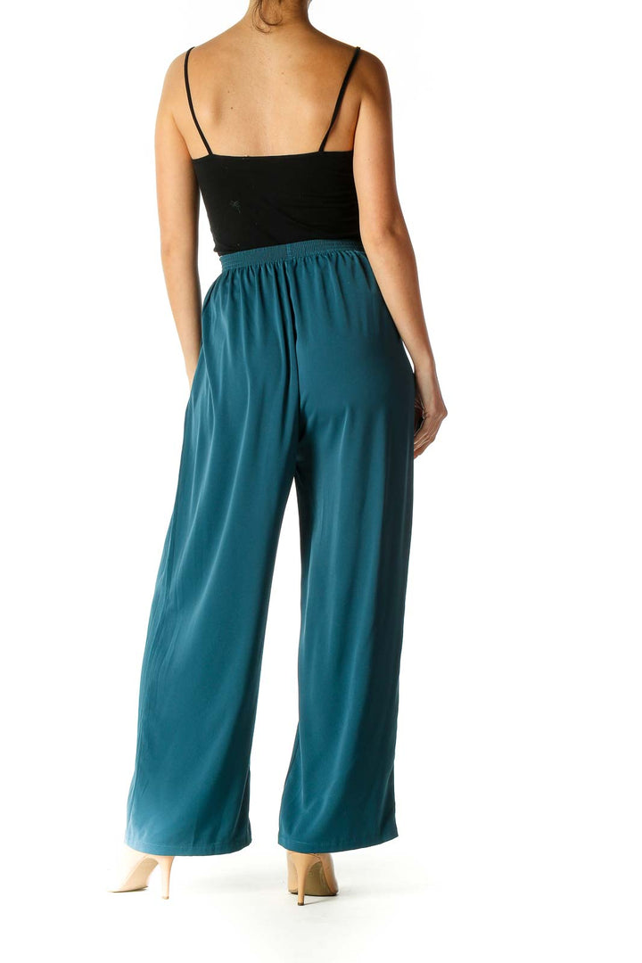 Blue Casual Wide Leg Pants