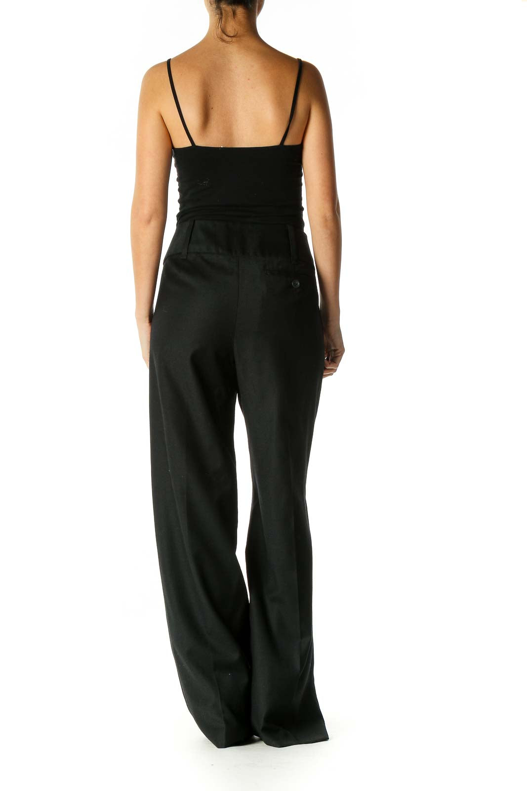 Black Solid Casual Trousers