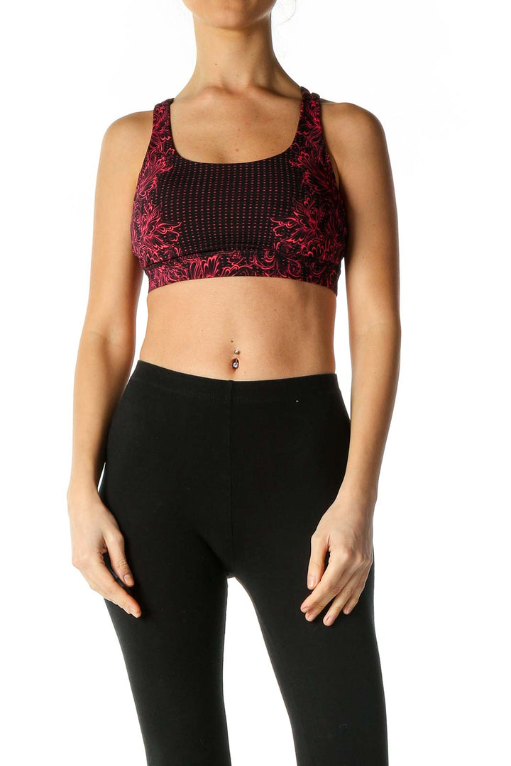 Red Printed Sports Bra