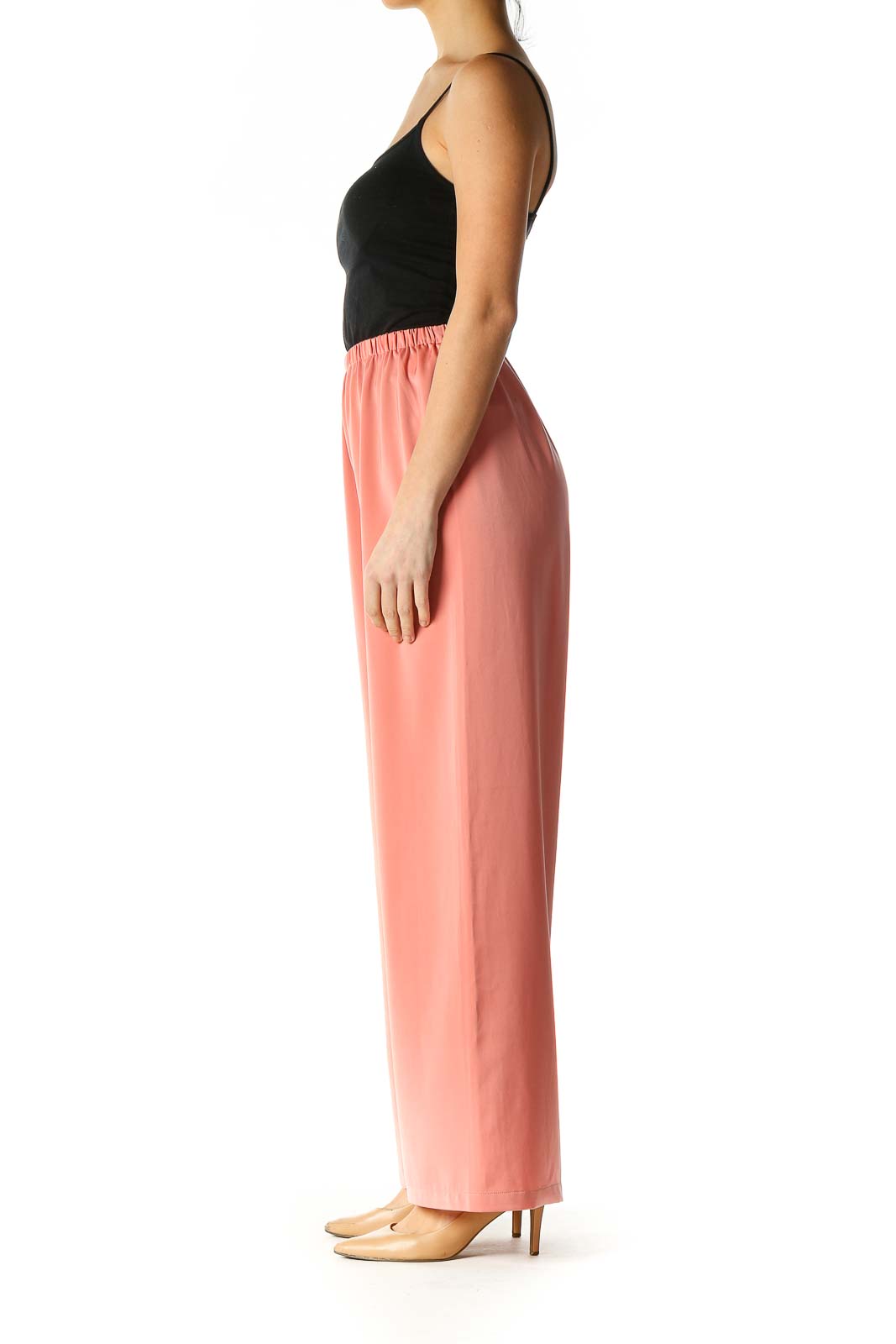 Pink Solid Casual Trousers