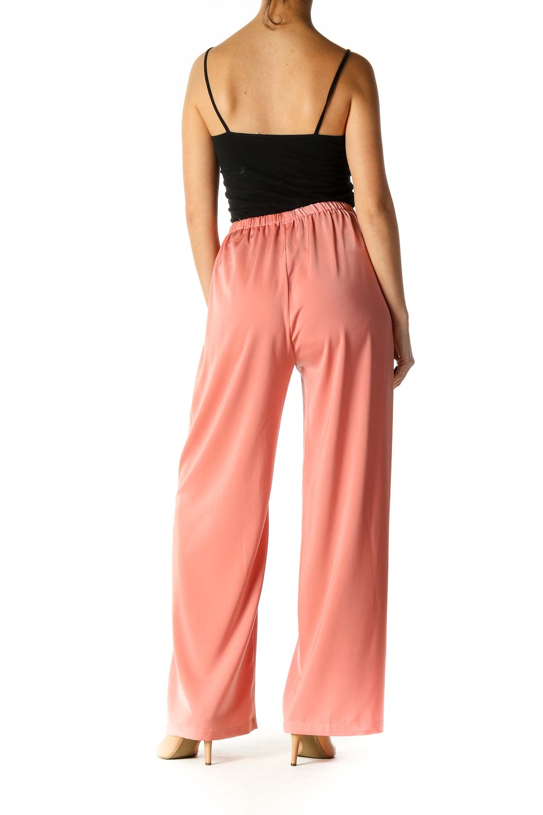 Pink Solid Casual Trousers