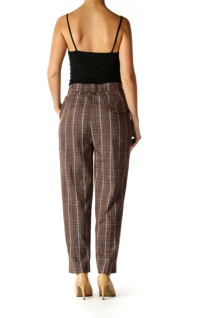 Brown Striped Trousers