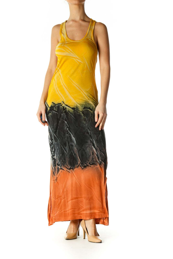 Yellow Tie Dye Casual Dress