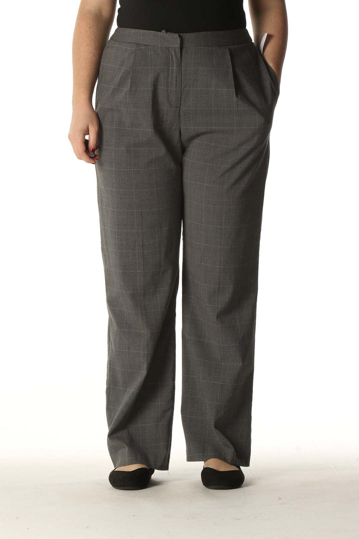 Gray Checkered Classic Slacks