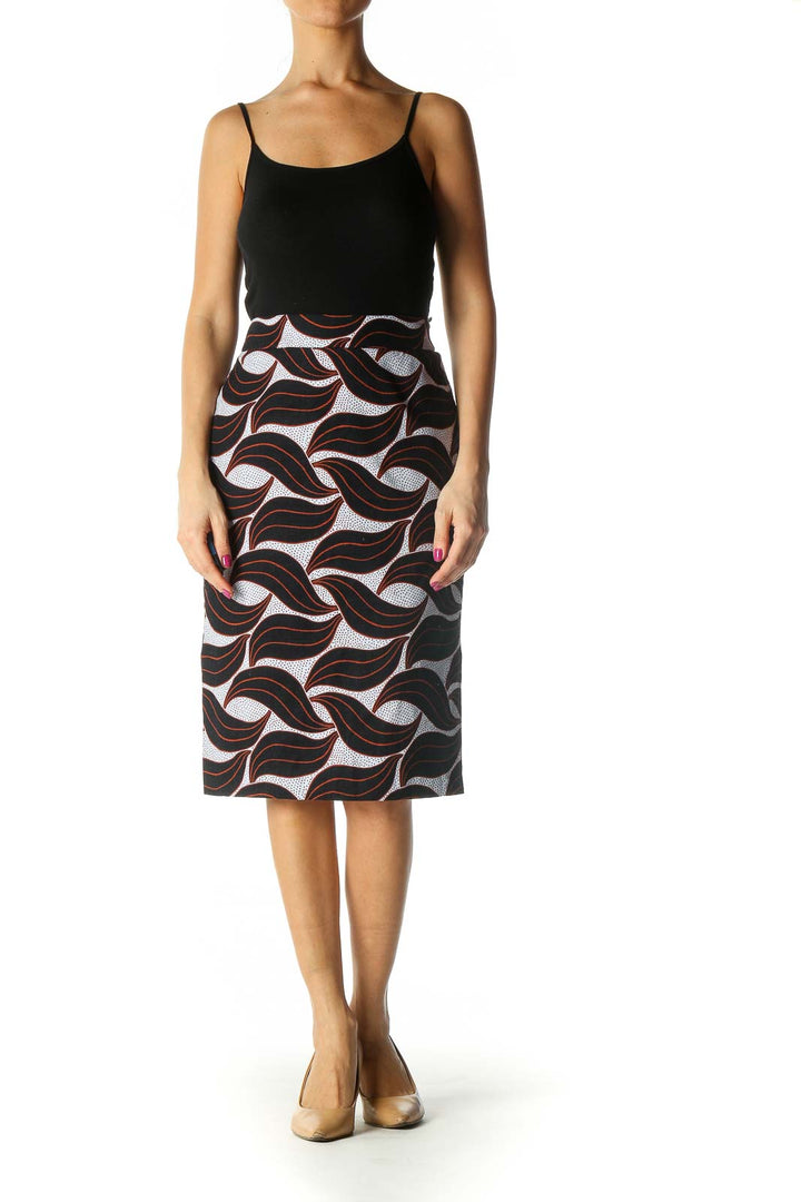 Black Paisley Brunch Straight Skirt