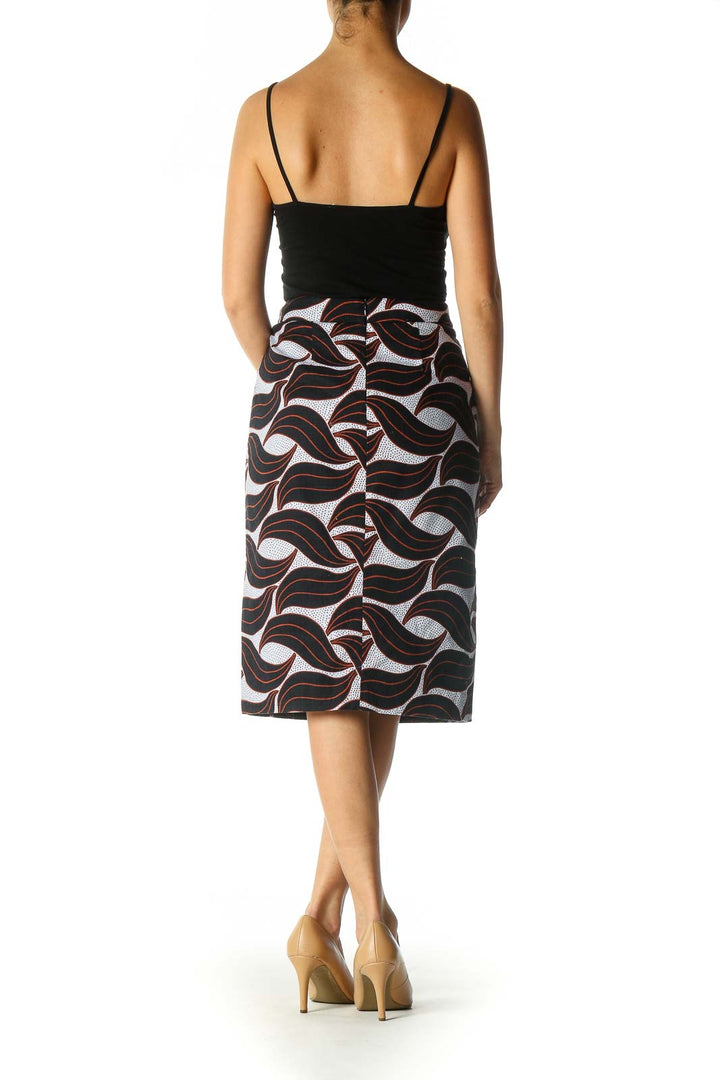 Black Paisley Brunch Straight Skirt