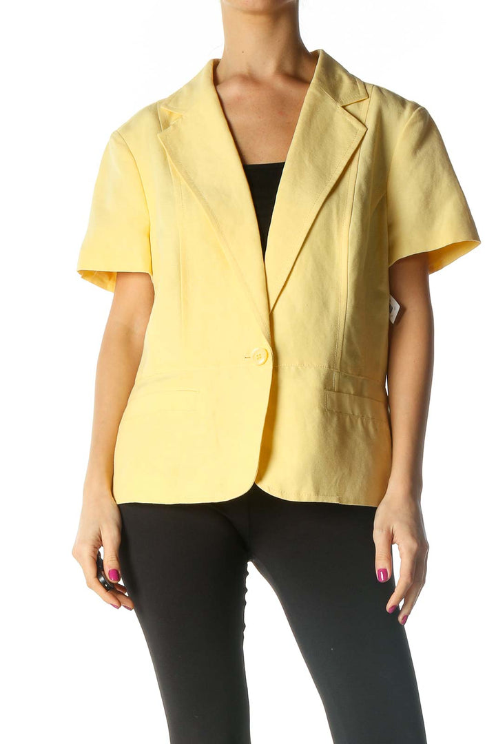 Yellow Short Sleeve Blazer