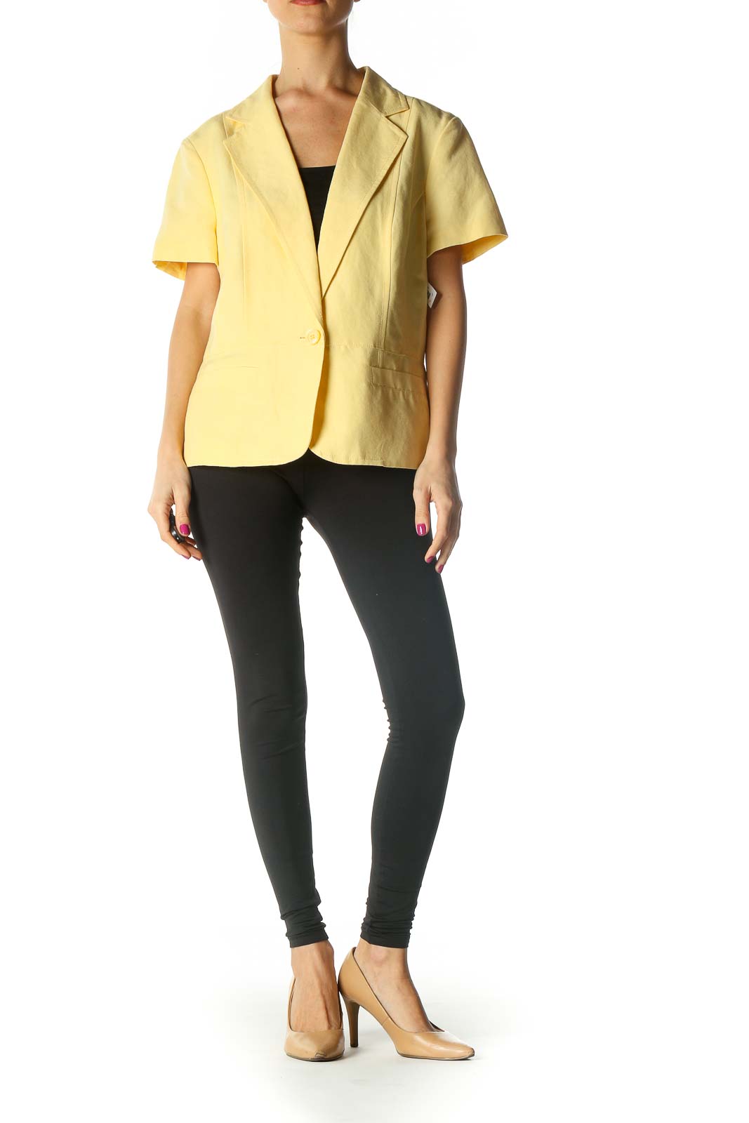 Yellow Short Sleeve Blazer