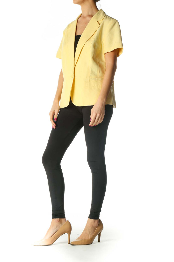 Yellow Short Sleeve Blazer