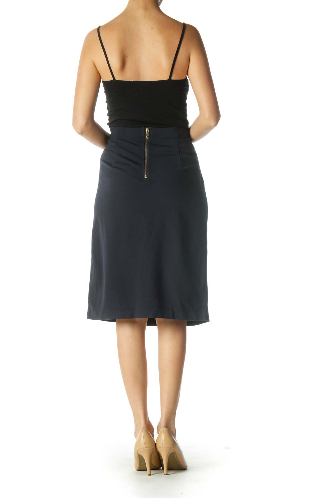 Black Solid Brunch Pencil Skirt