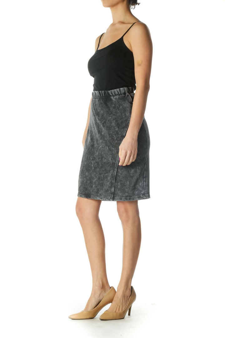 Gray Solid Casual Mermaid Skirt