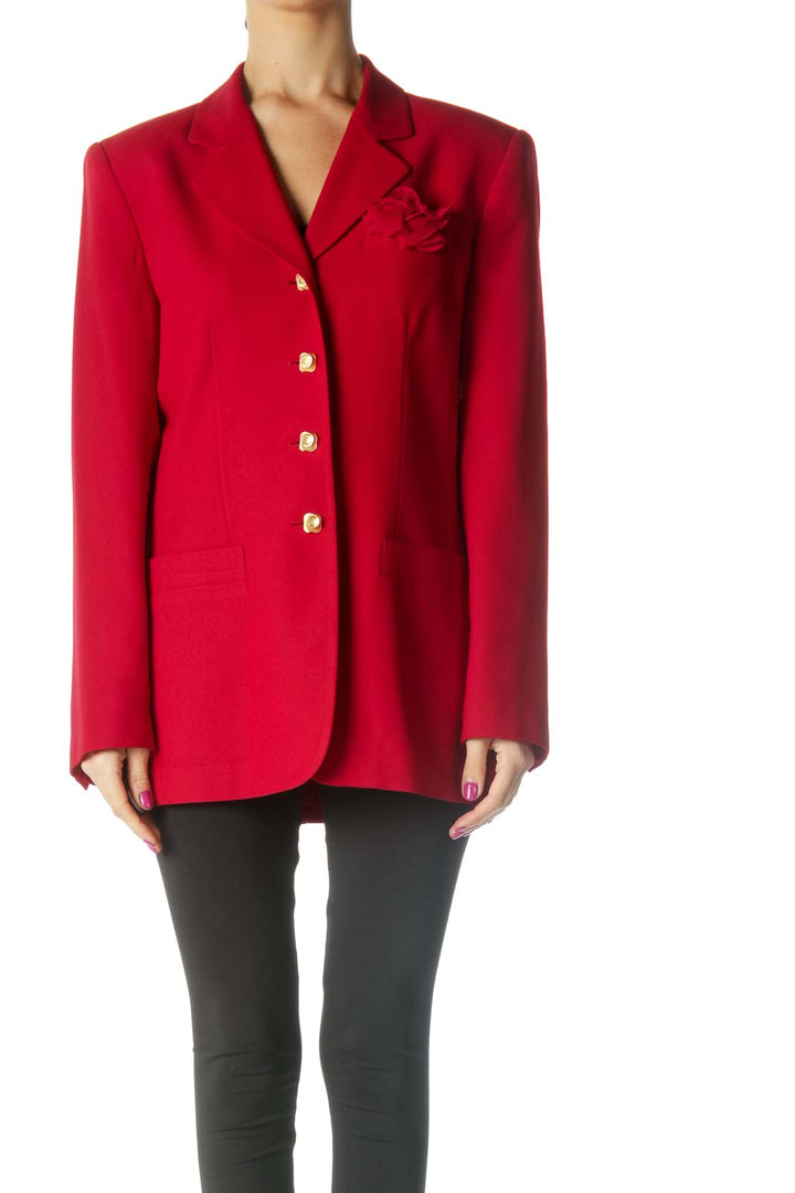 Red Single Breasted Blazer