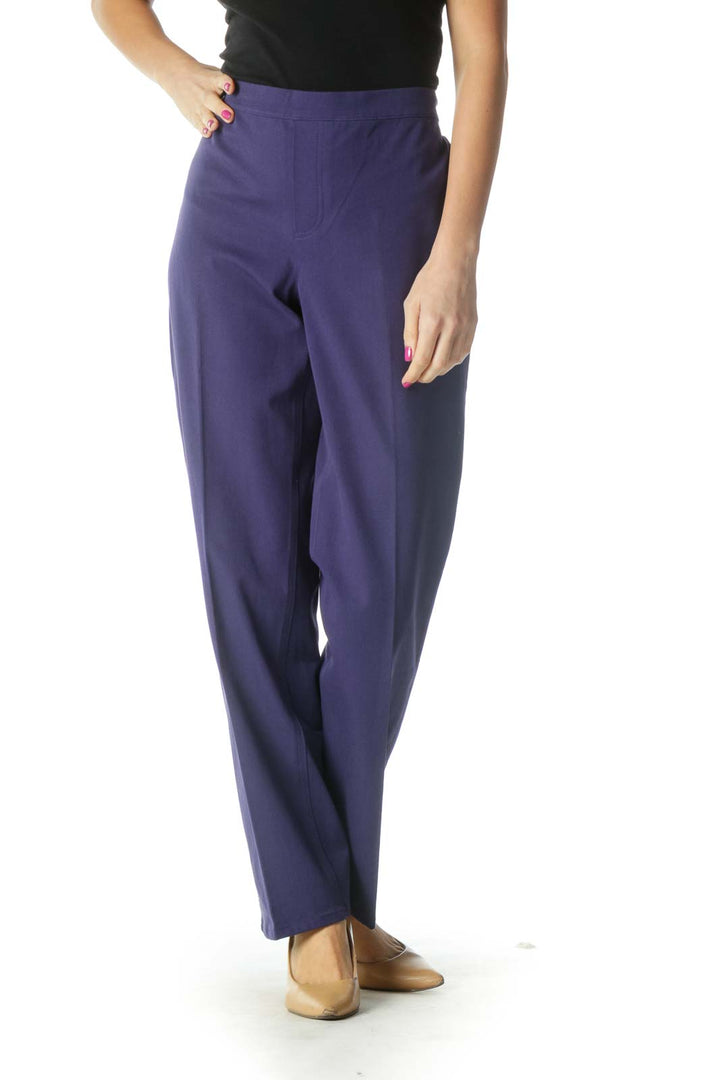 Blue Solid Brunch Trousers