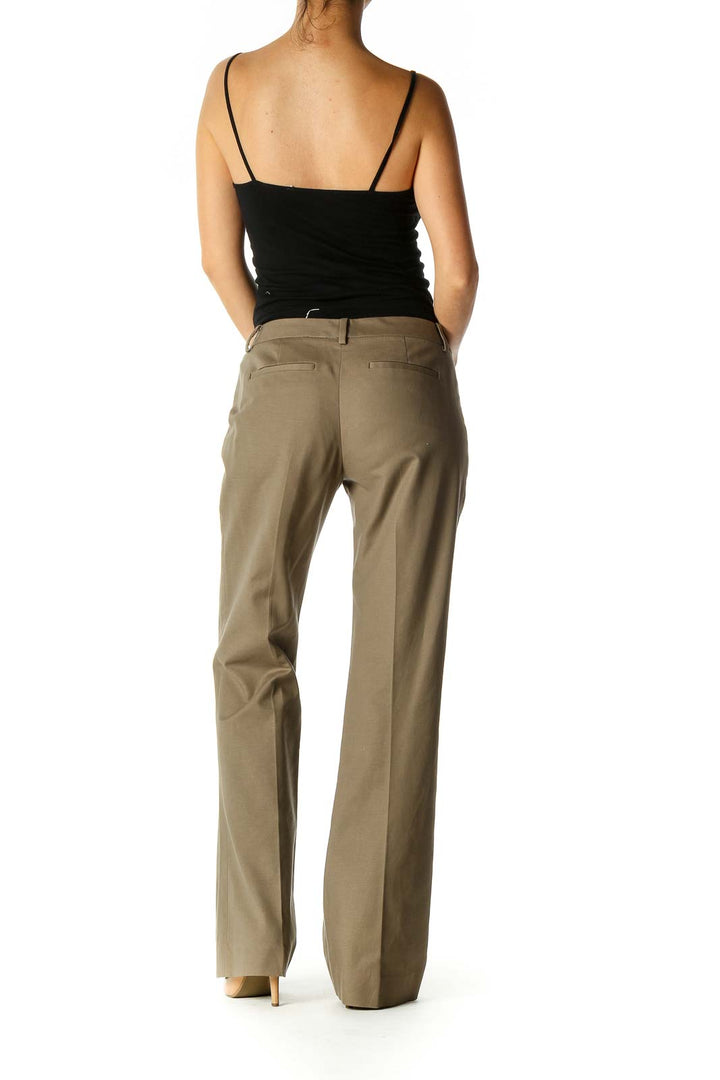 Brown Solid Formal Trousers