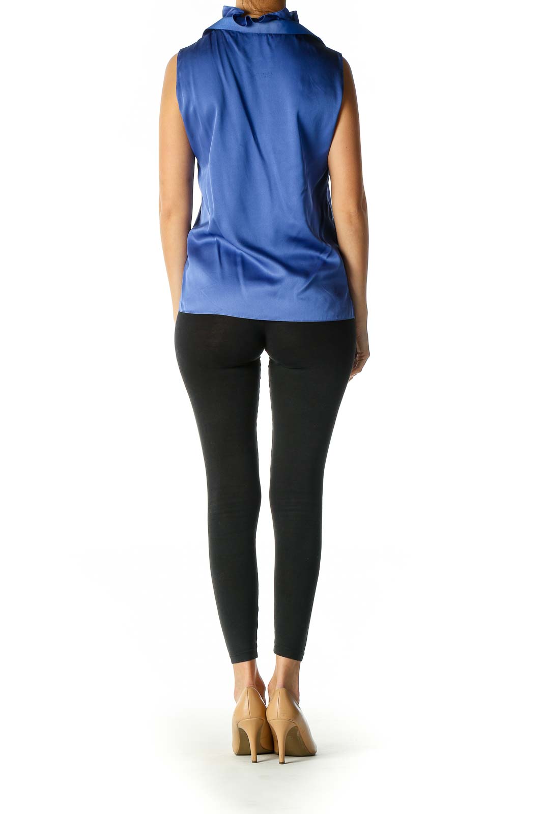 Blue Solid Casual Blouse