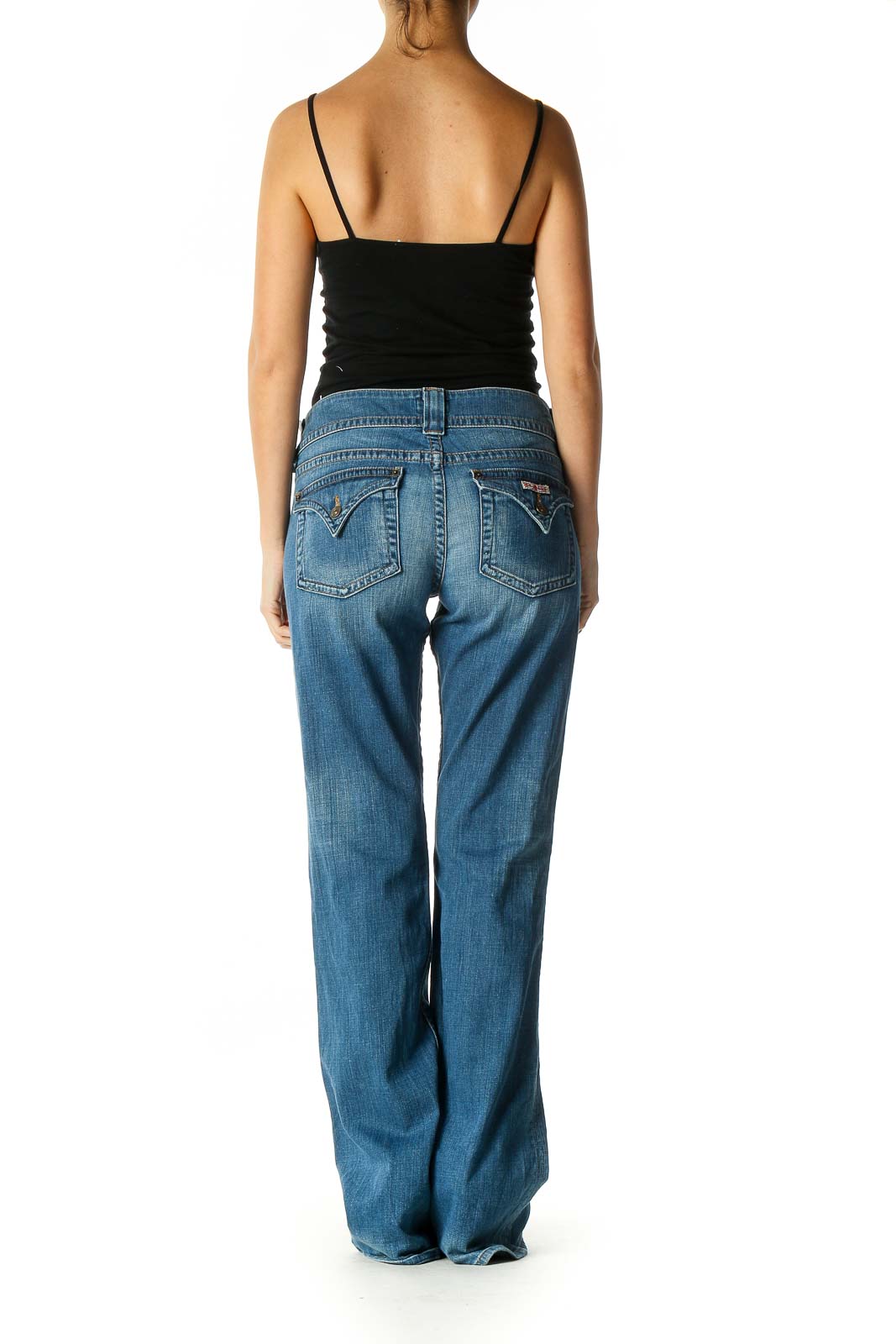 Blue Casual Bootcut Jeans