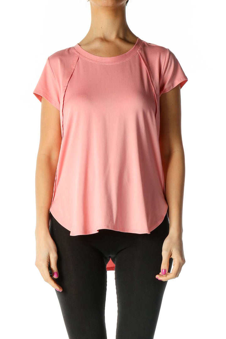 Pink Solid Activewear Top