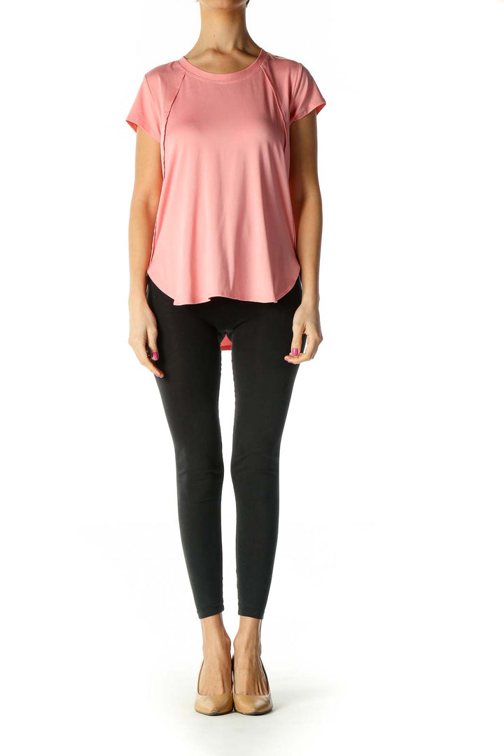 Pink Solid Activewear Top