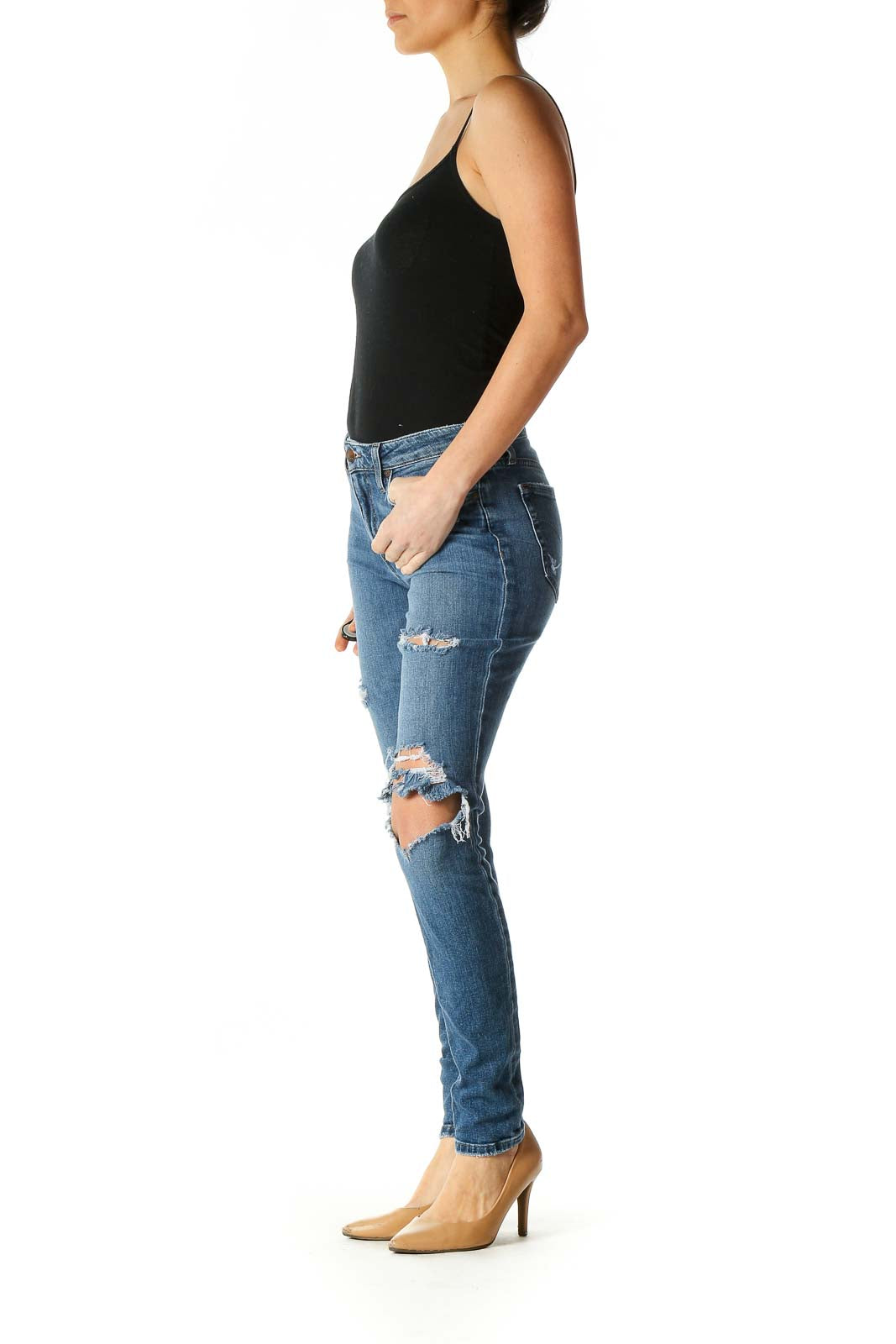 Blue Casual Skinny Jeans