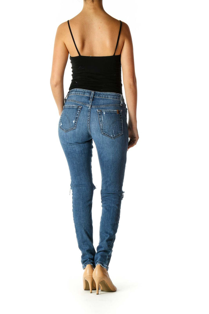 Blue Casual Skinny Jeans