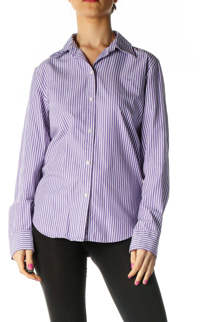 Purple Striped Formal Shirt