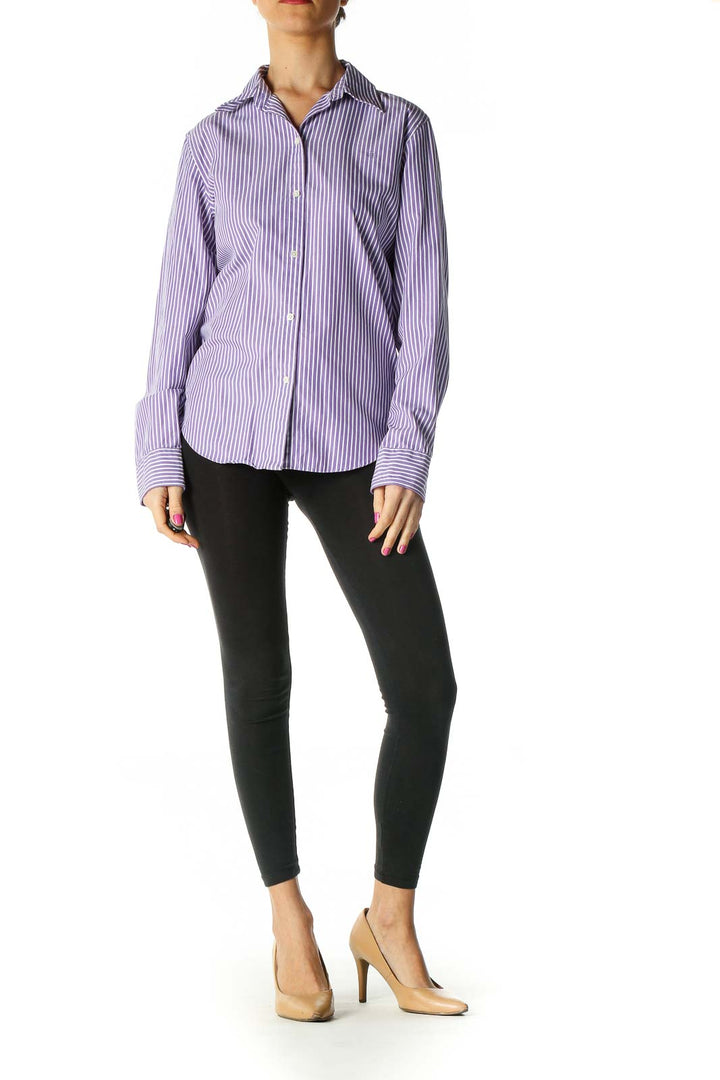 Purple Striped Formal Shirt