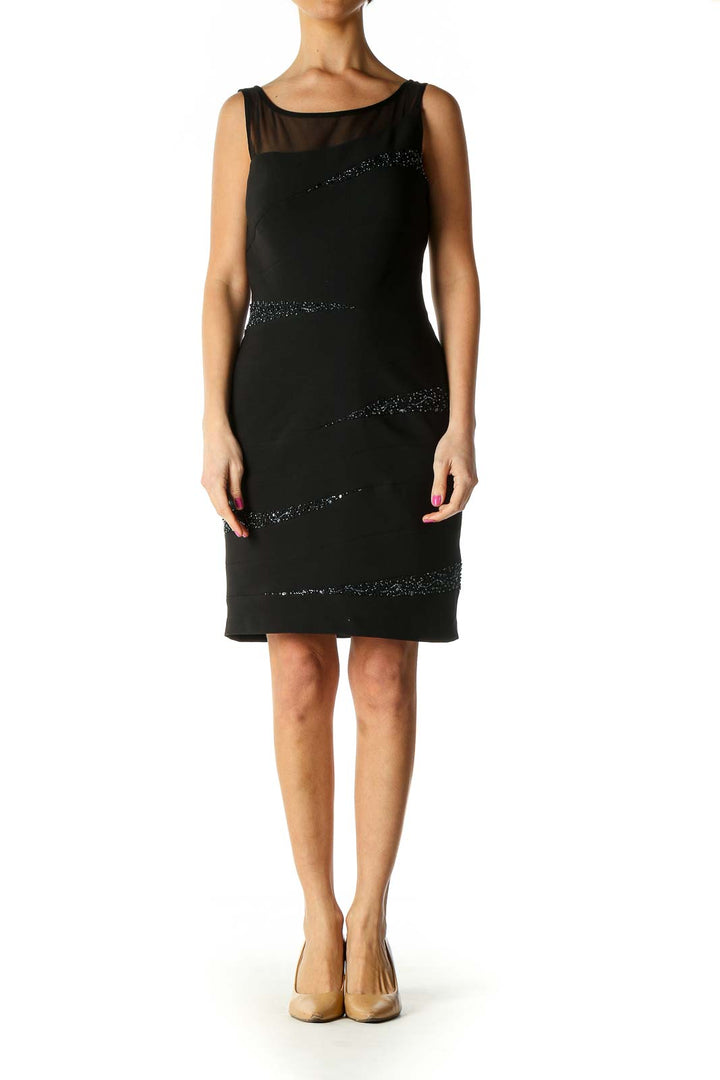 Black Solid Chic Shift Dress