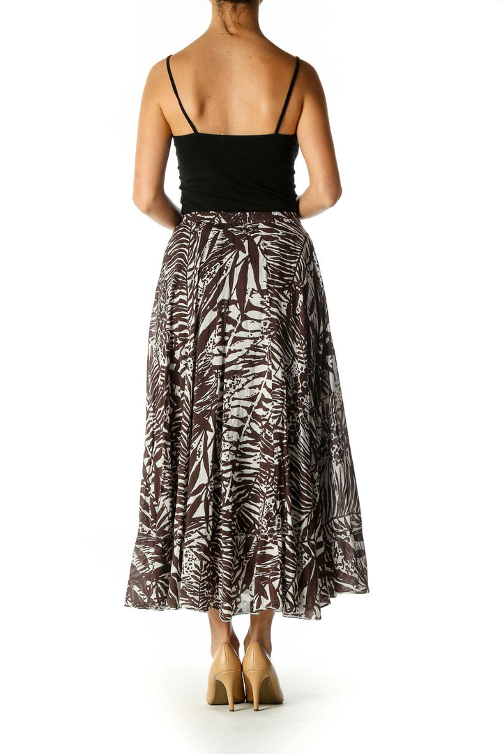 Brown Paisley Holiday A-Line Skirt