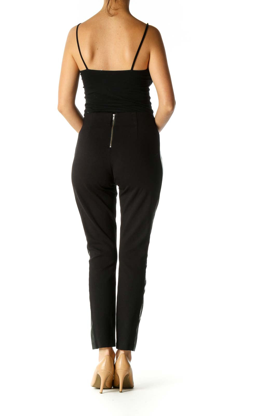 Black Solid Casual Trousers