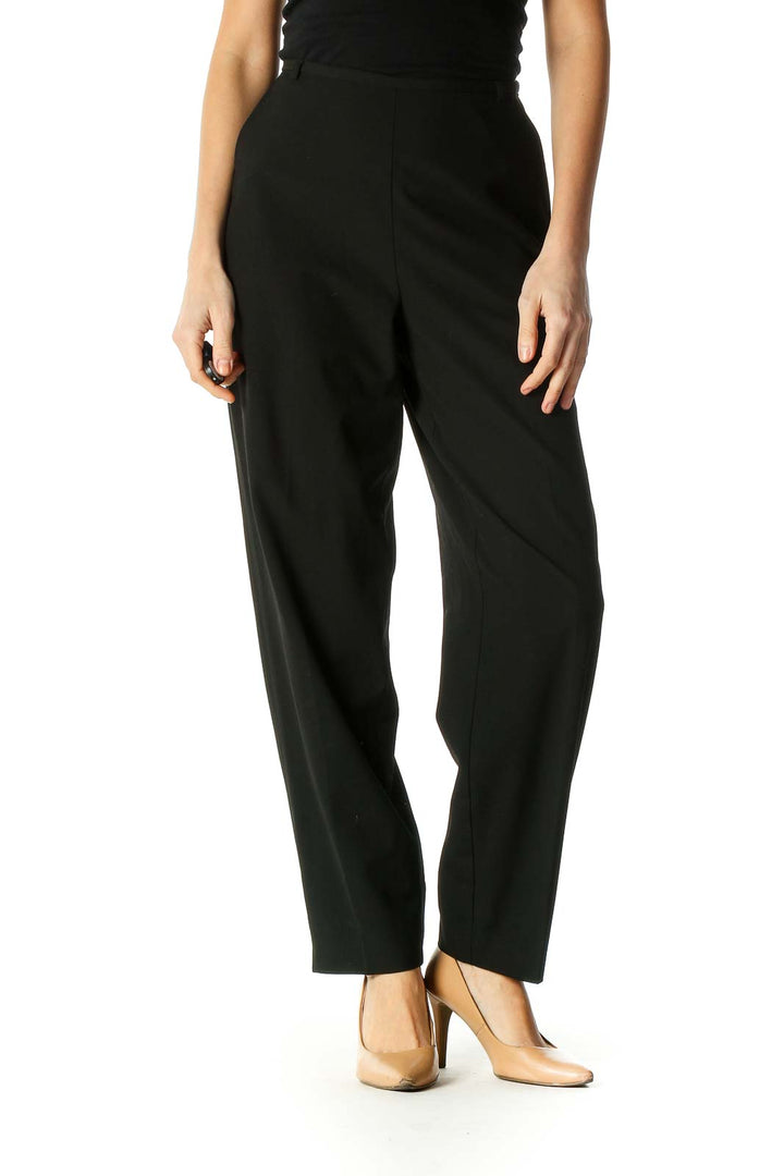 Black Solid Casual Trousers