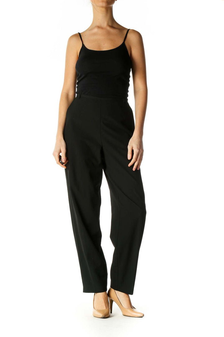 Black Solid Casual Trousers