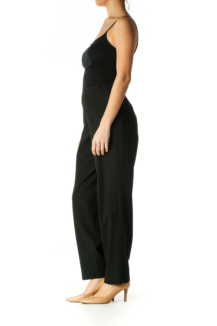 Black Solid Casual Trousers