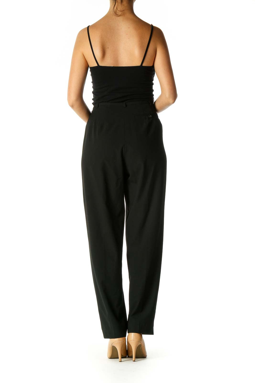 Black Solid Casual Trousers