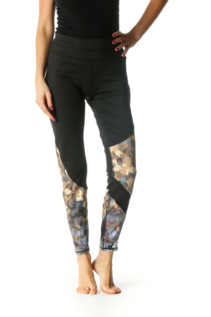 Black Printed Casual Leggings