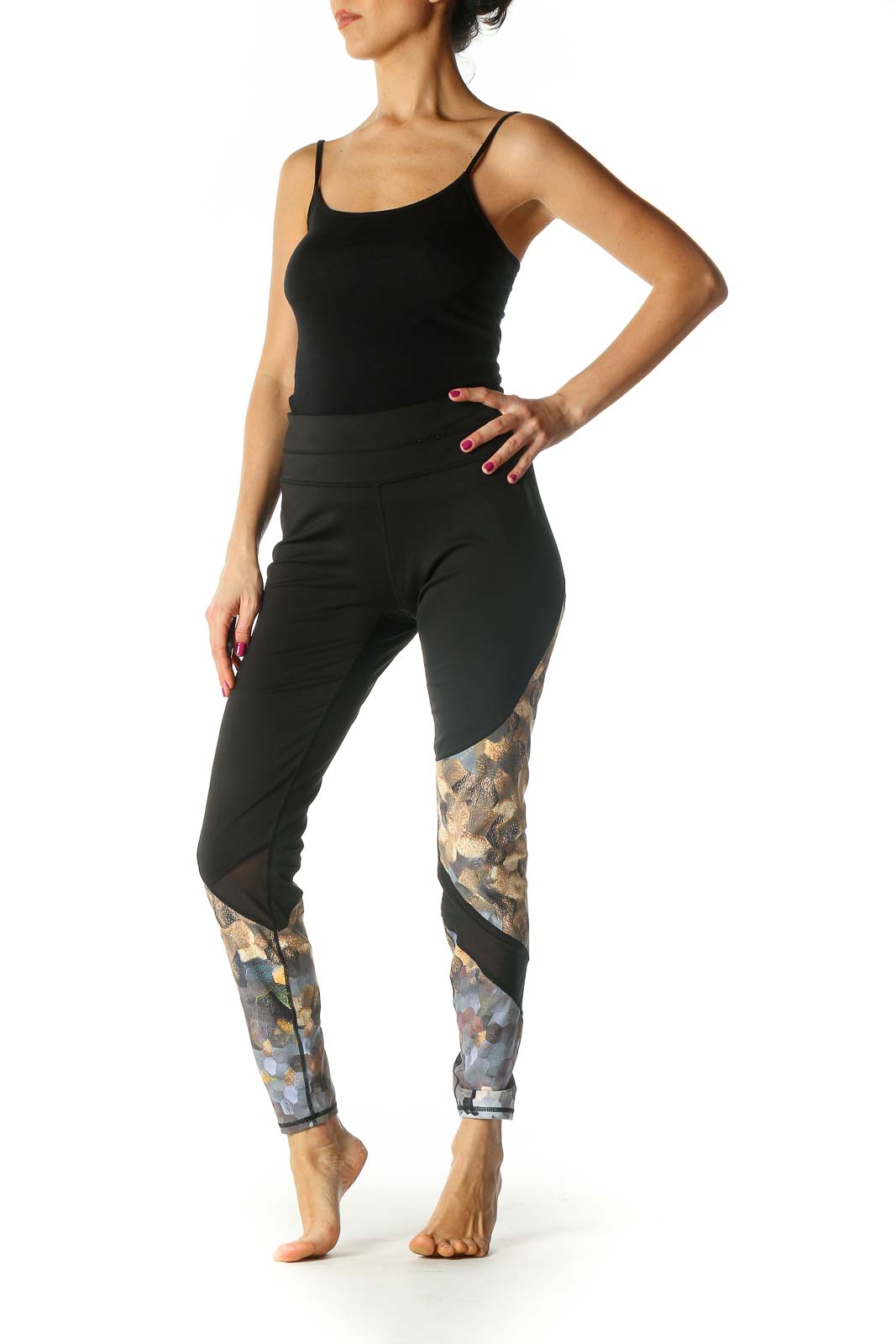 Black Printed Casual Leggings