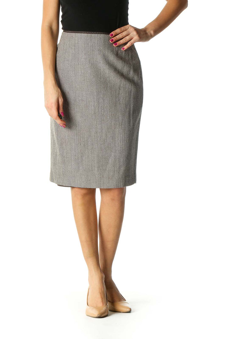 Gray Texture Classic Straight Skirt